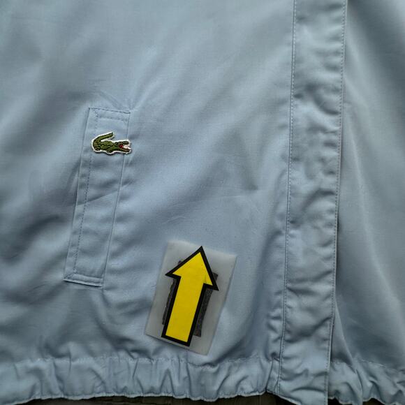 Vintage 80s Lacoste Nylon Polyester Reversible Jacket Mens Small Blue Green - Picture 8 of 14